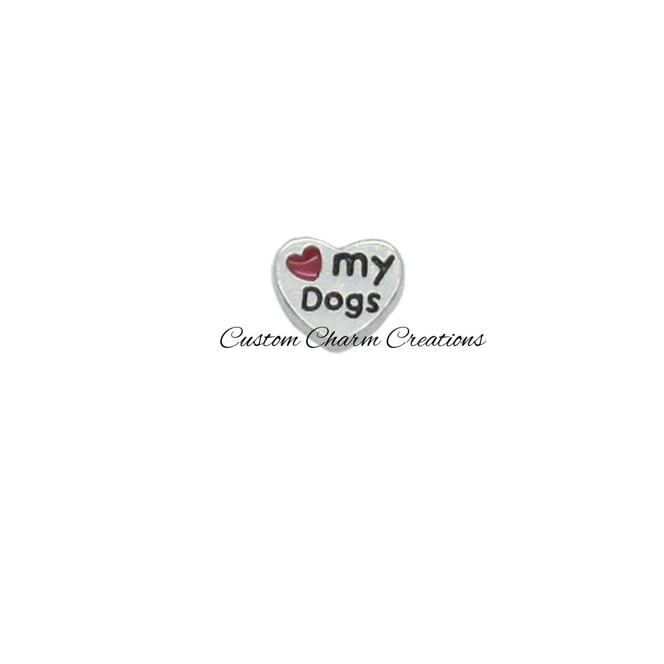 Love my Dogs Floating Locket Charm - Custom Charm Creations