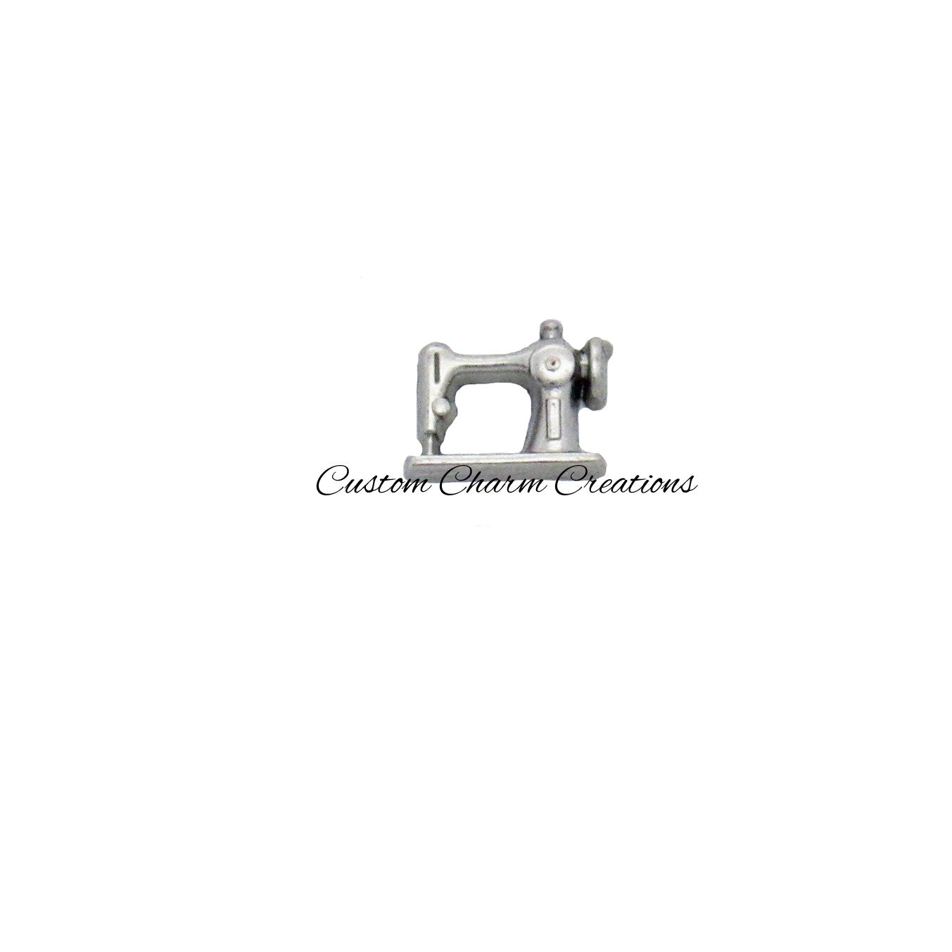 Silver Sewing Machine Floating Locket Charm - Custom Charm Creations