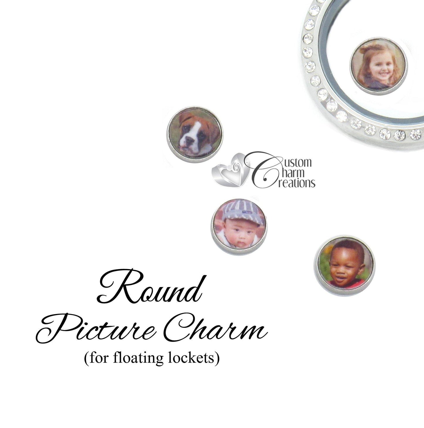 10mm Round Picture Charm for Floating Lockets - Custom Charm Creations