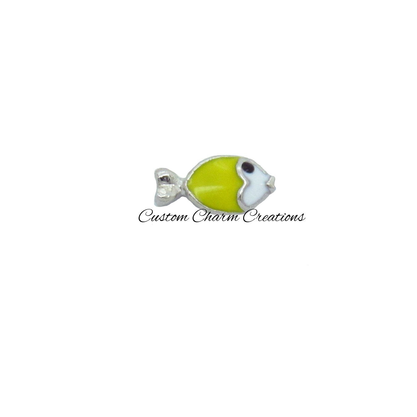 Yellow Fish Floating Locket Charm - Custom Charm Creations
