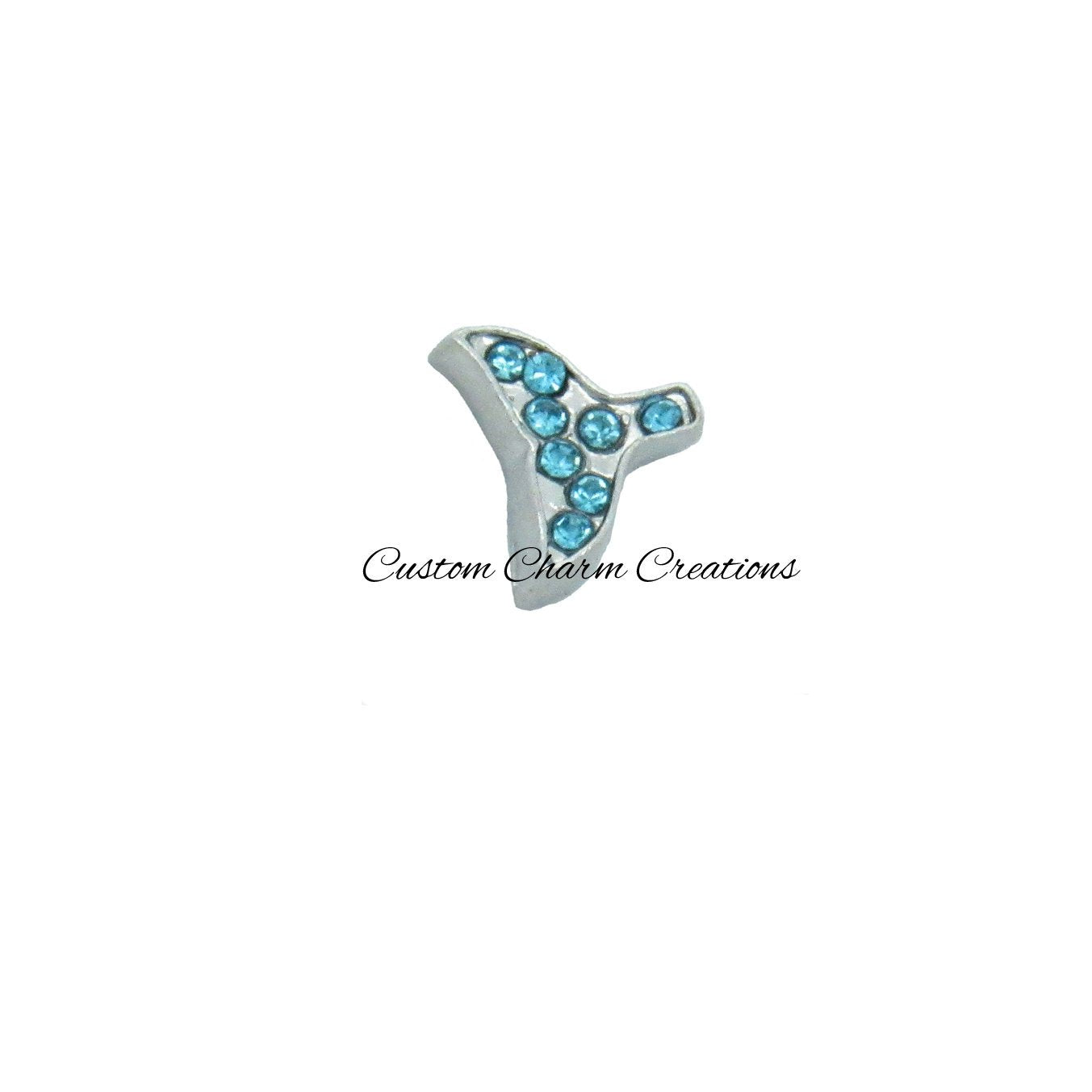 Dolphin/ Whale Tail Floating Locket Charm - Custom Charm Creations