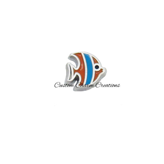 Orange & Blue Fish Floating Locket Charm - Custom Charm Creations