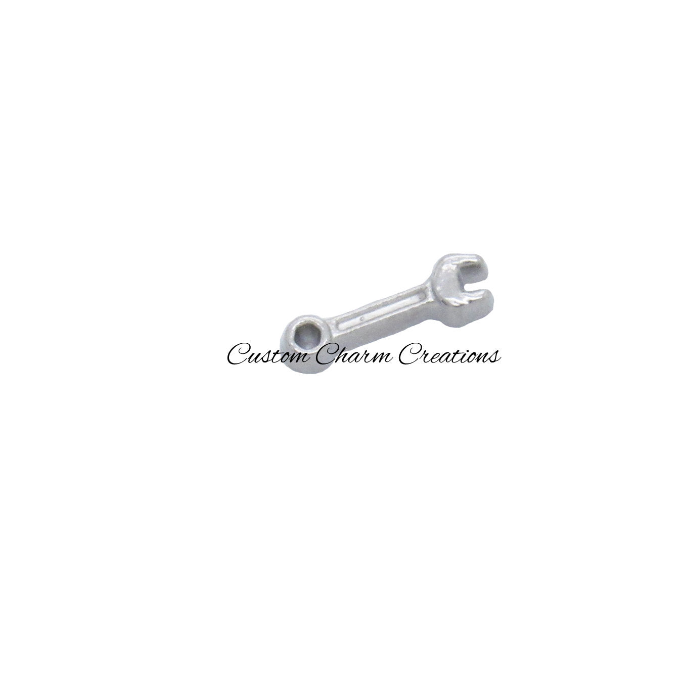 Silver Wrench Floating Locket Charm - Custom Charm Creations
