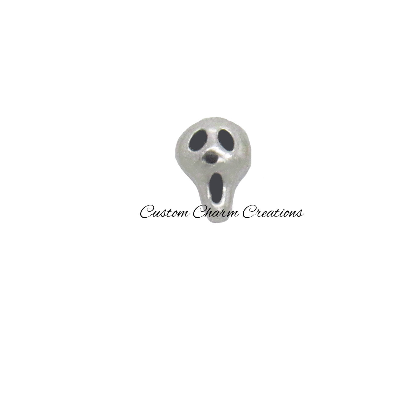 Scary Ghost Face Halloween Floating Locket Charm - Custom Charm Creations