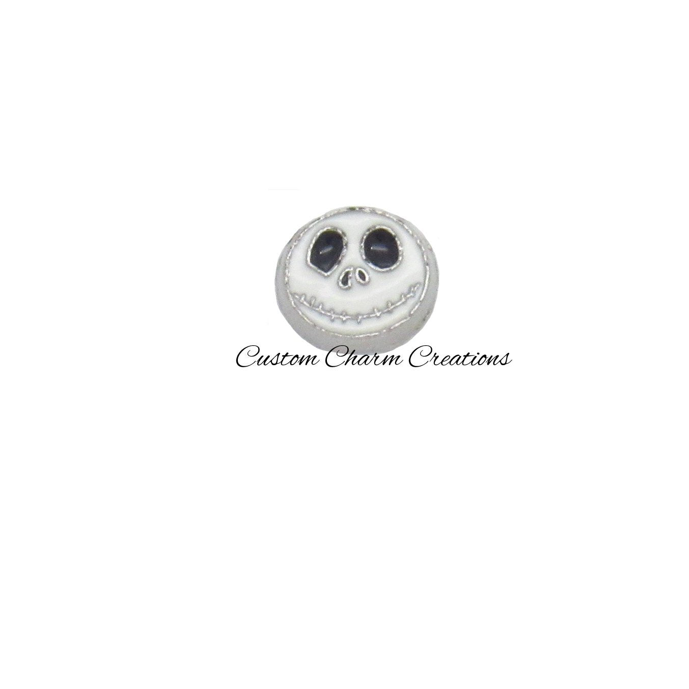 Scary Face Halloween Floating Locket Charm - Custom Charm Creations