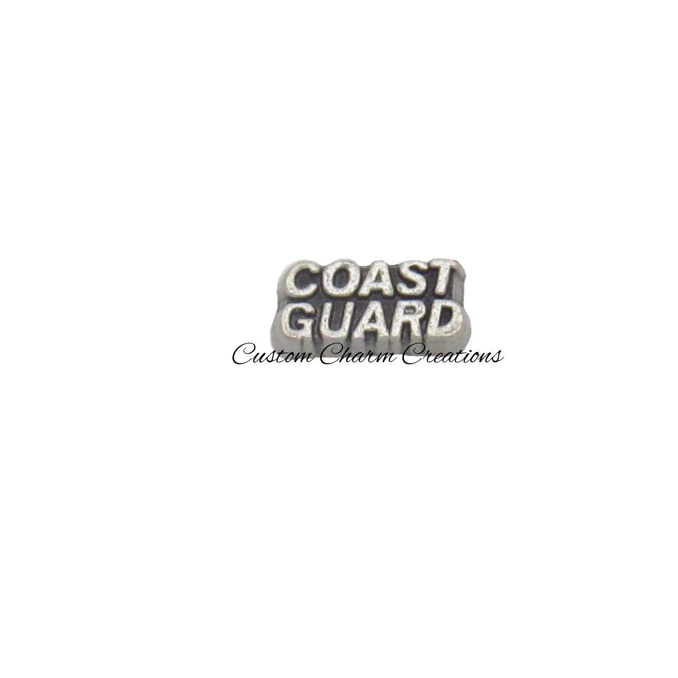 Floating Locket Charm • Coast Guard • United States Military • Patriotic Memory Charm - MIL29 - Custom Charm Creations