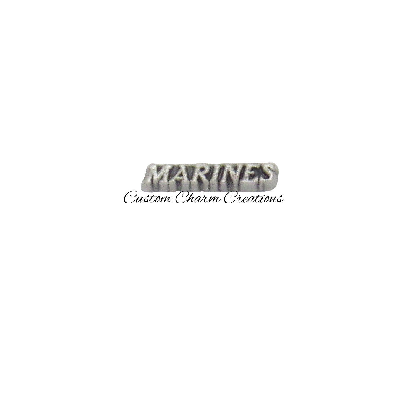 Floating Locket Charm • Marines • United States Military • Patriotic Memory Charm - MIL28 - Custom Charm Creations