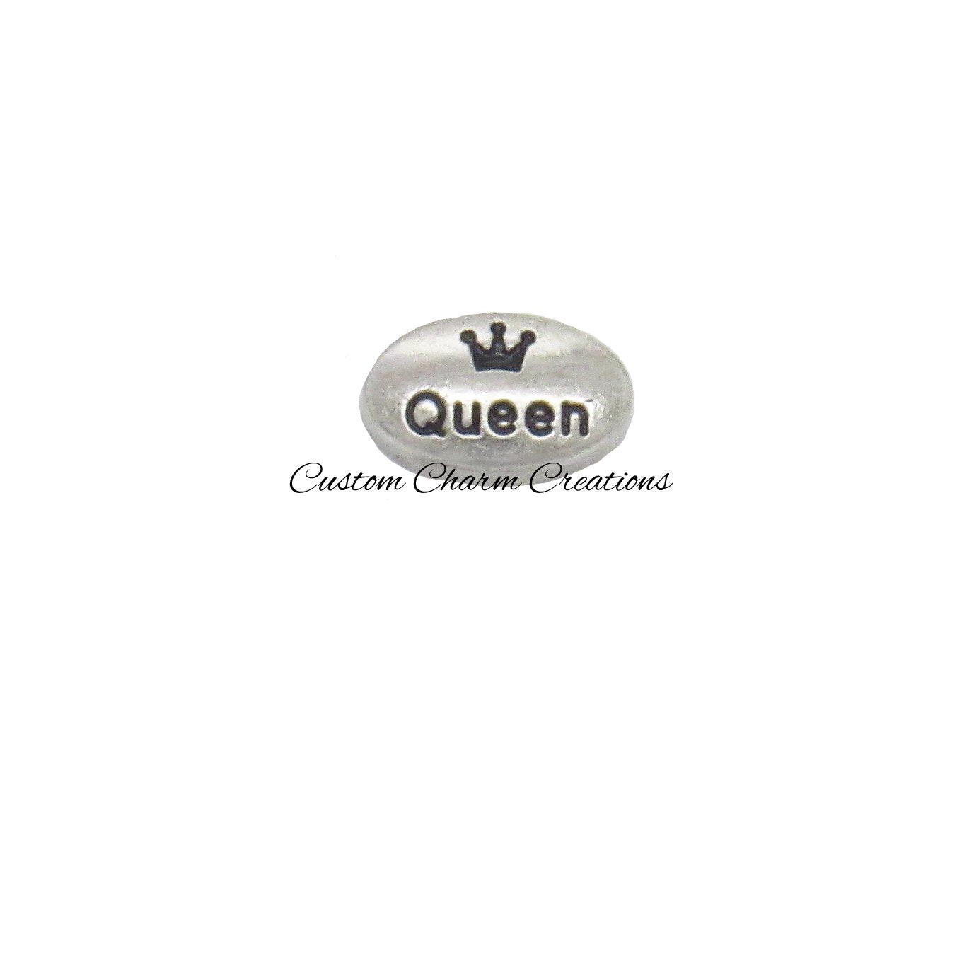 Queen Silver Oval Floating Locket Charm - Custom Charm Creations