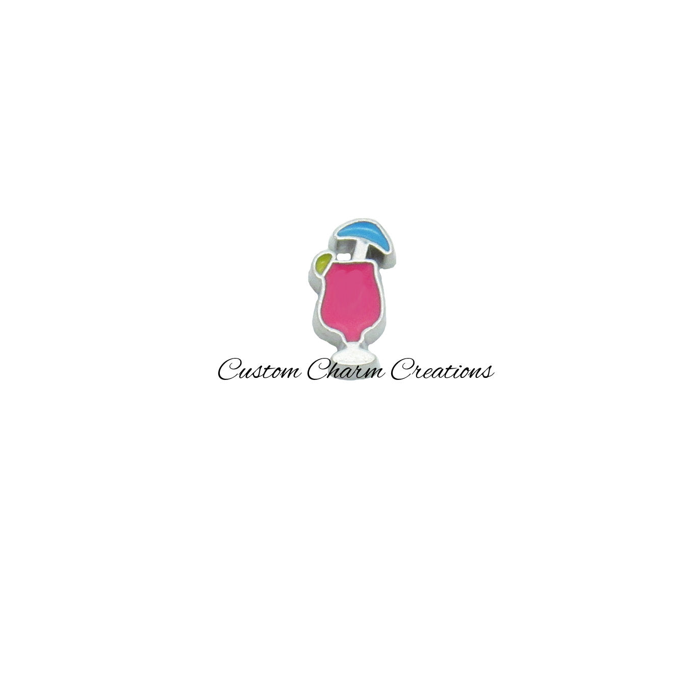 Tropical Drink Floating Locket Memory Charm - Custom Charm Creations