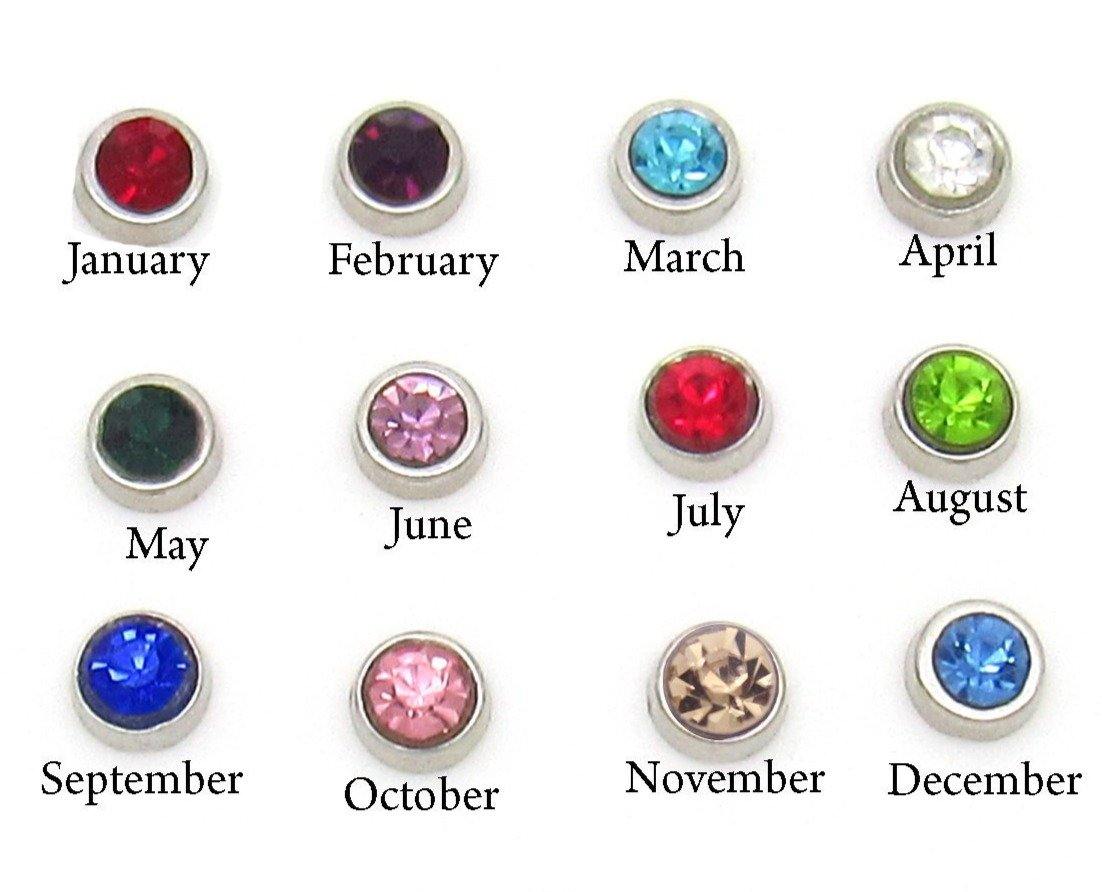 Floating Locket Charm • 7mm Round Birthstone • January February March April May June July August September October November December - Custom Charm Creations