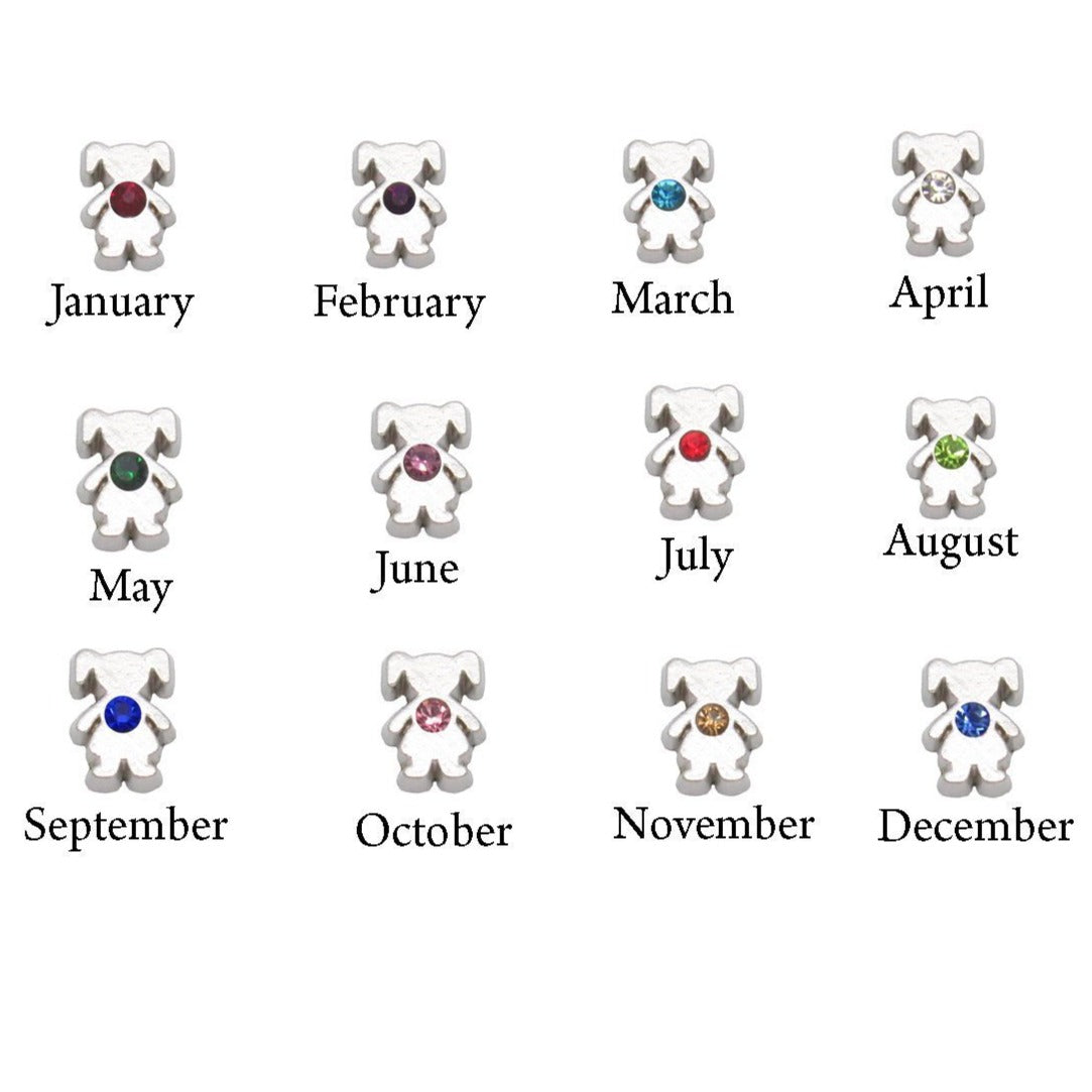 Birthstone Floating Locket Charm • Girl • Daughter • January February March April May June July August September October November December - Custom Charm Creations