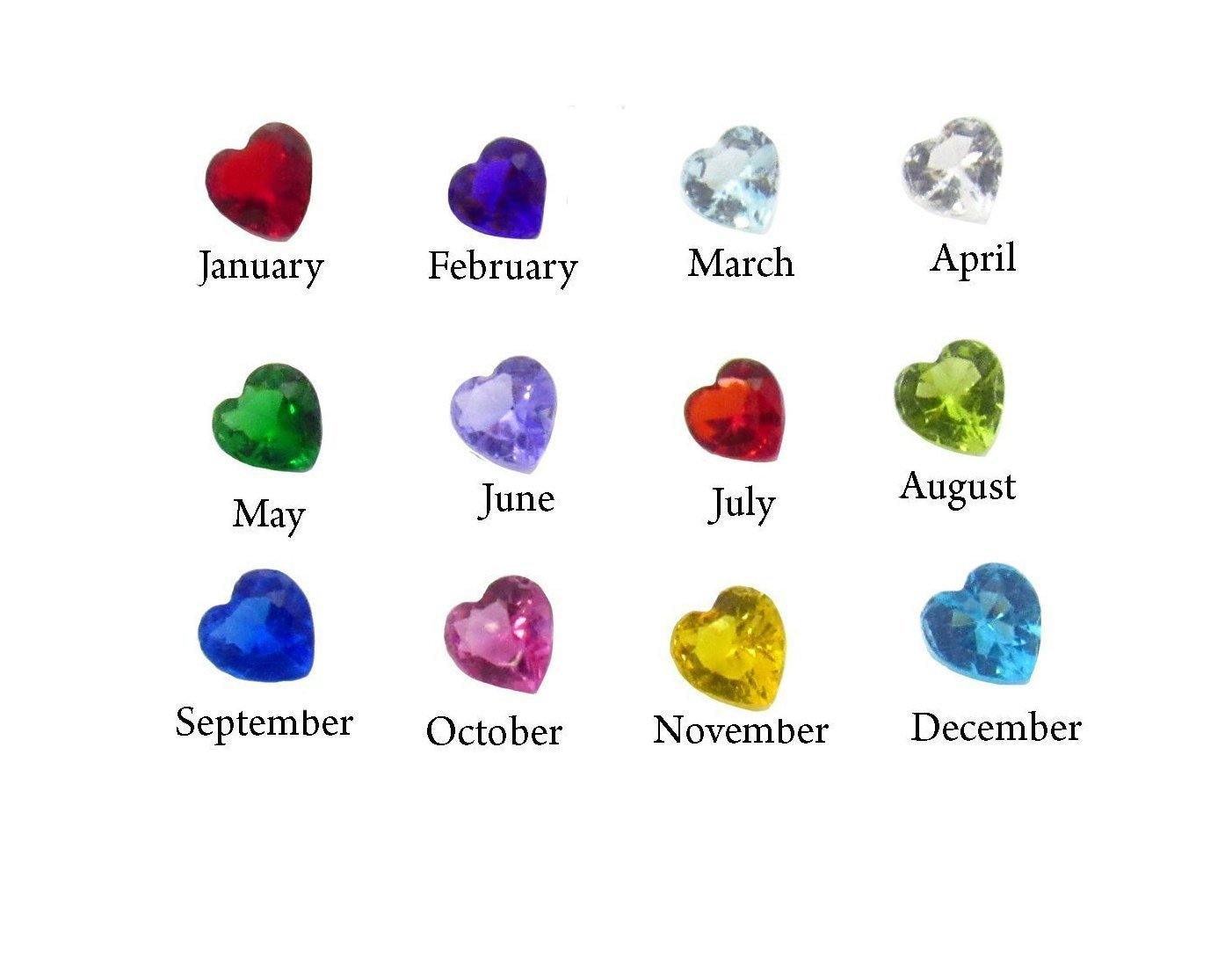 5mm Heart Birthstone Floating Locket Charm - Choose Month - Custom Charm Creations