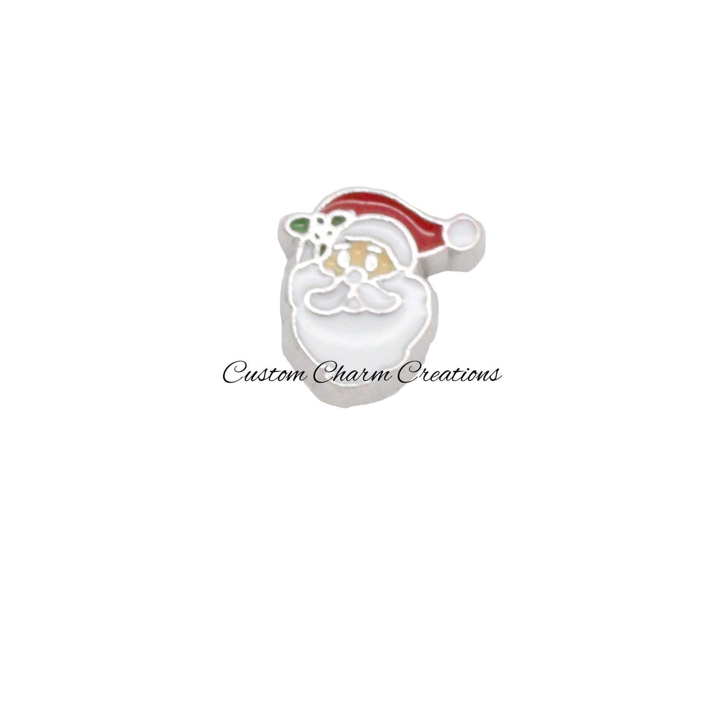 Christmas Santa Claus Floating Locket Charm - Custom Charm Creations