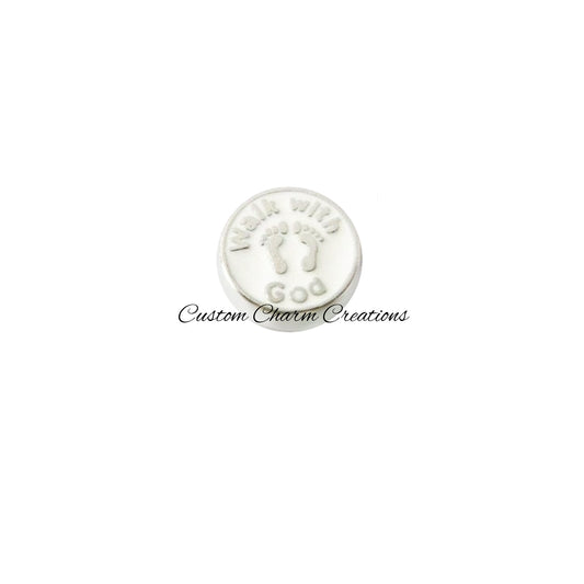 Walk with God Floating Locket Charm - Custom Charm Creations