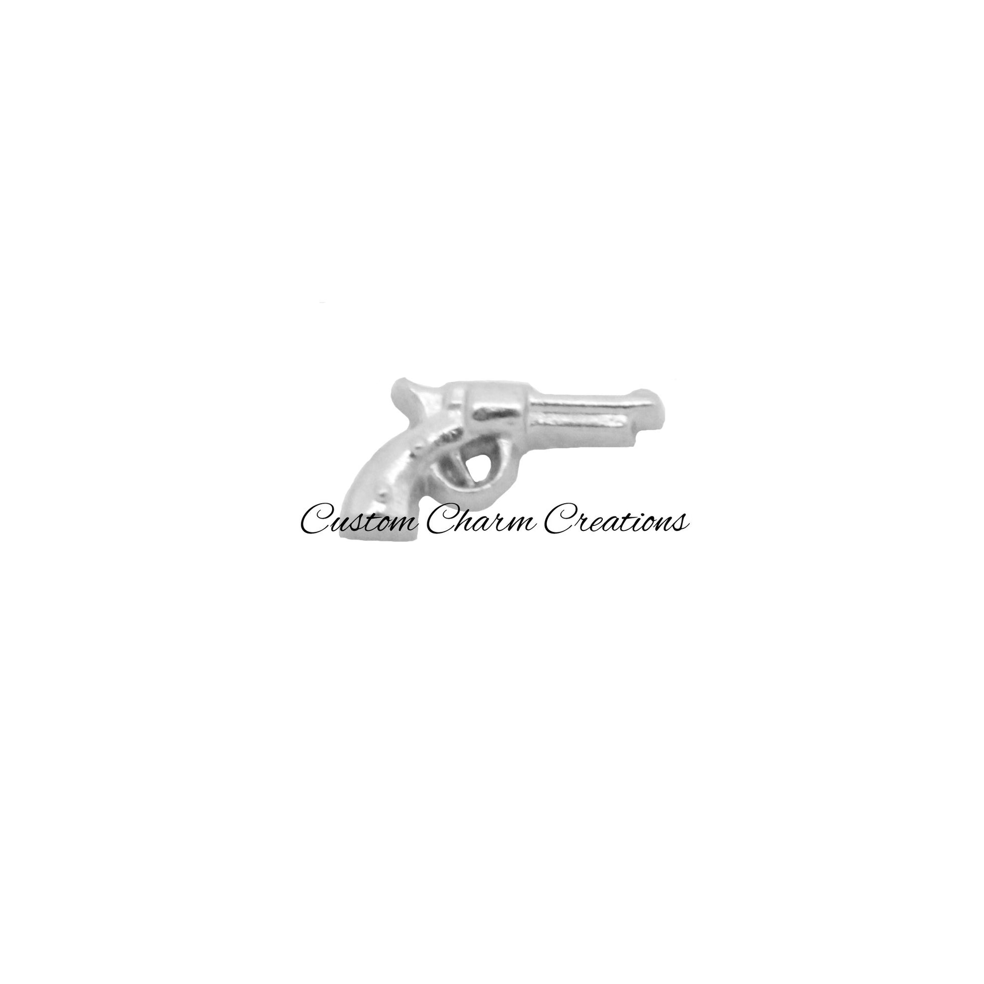 Hand Gun Floating Locket Charm - Custom Charm Creations
