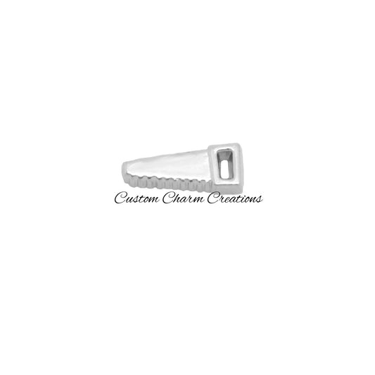 Silver Hand Saw Floating Locket Charm - Custom Charm Creations