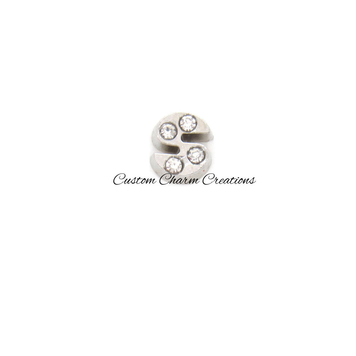 Letter S Floating Locket Charm - Custom Charm Creations