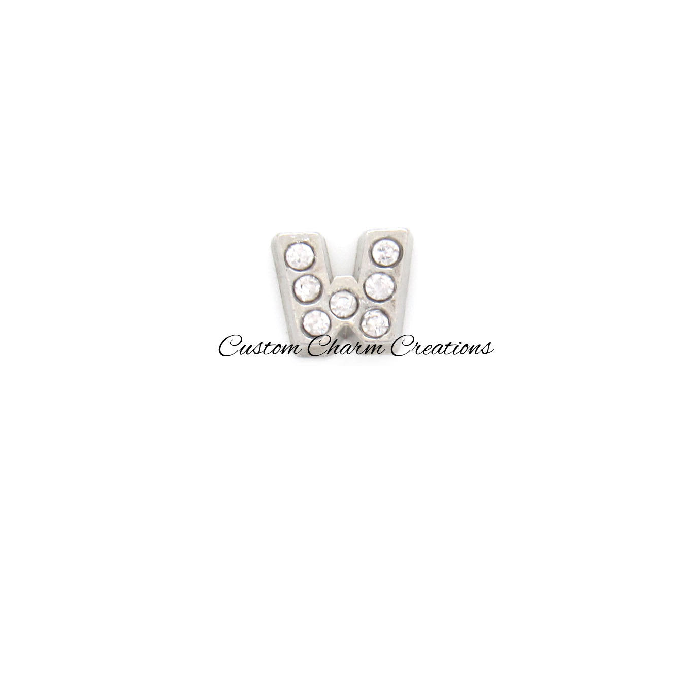 Letter W Floating Locket Charm - Custom Charm Creations