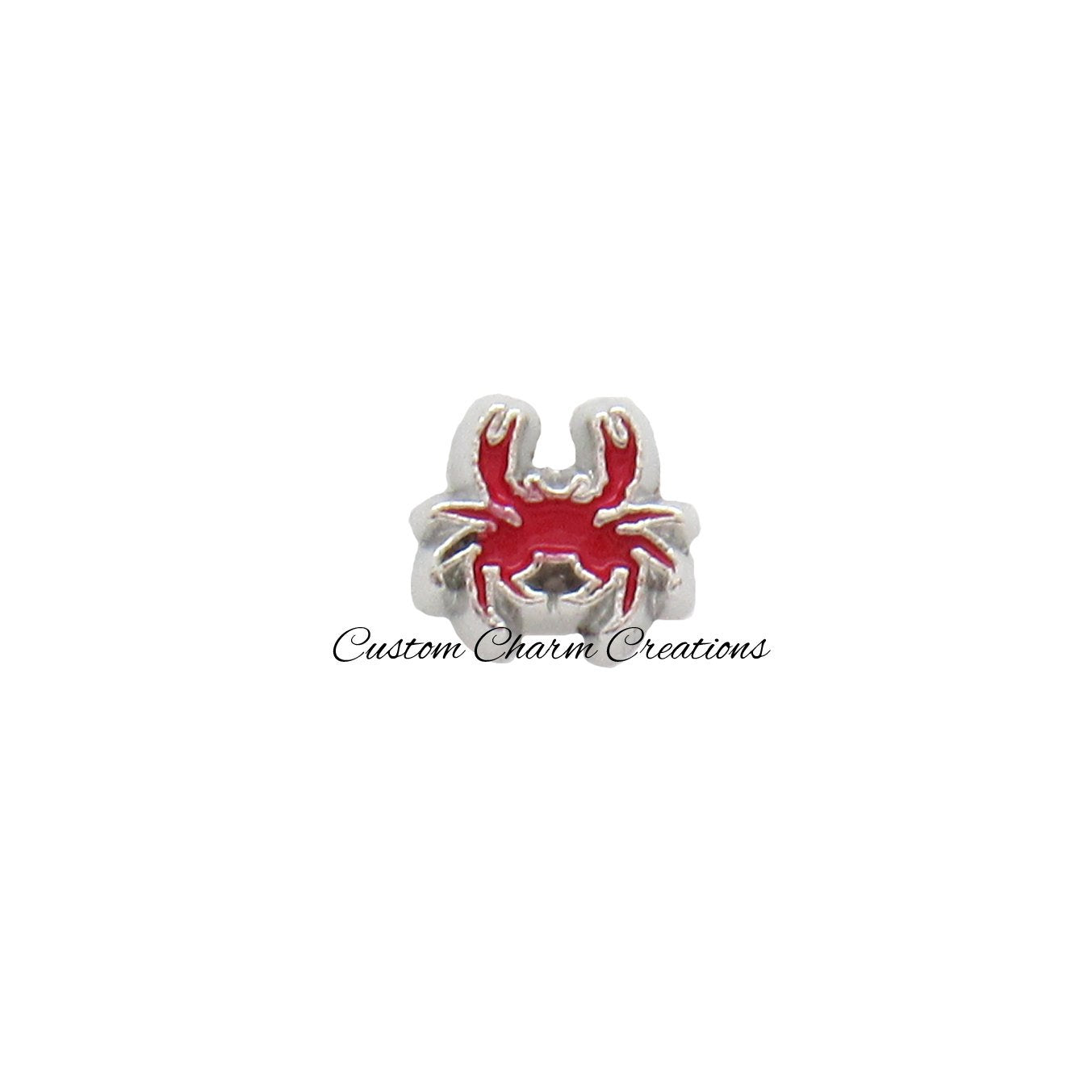 Red Crab Floating Locket Charm - Custom Charm Creations
