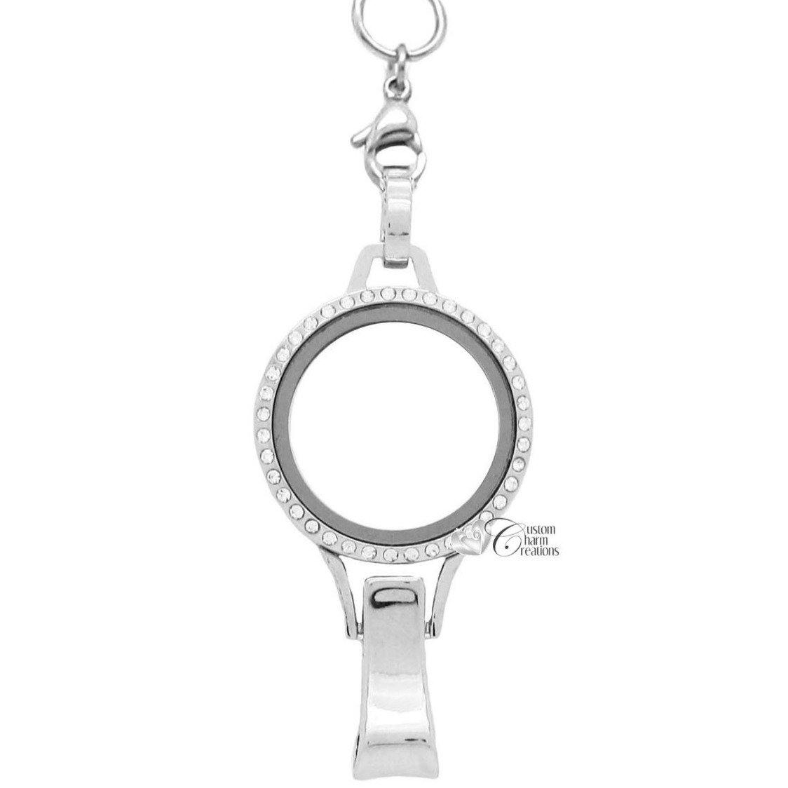 30mm Floating Locket Lanyard Badge Holder - Custom Charm Creations
