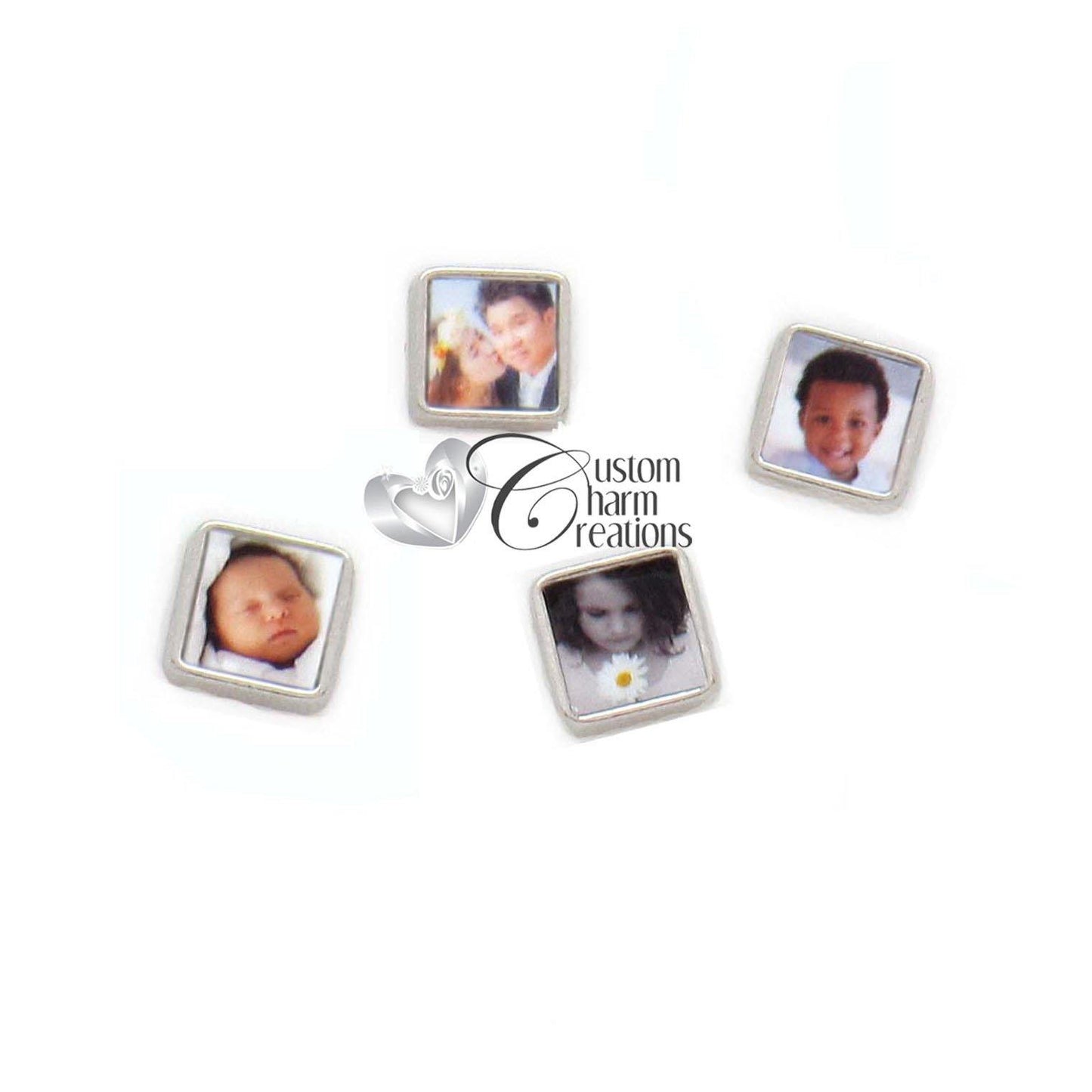 8mm Square Picture Charm for Floating Lockets Personalized Using Your Photo - Custom Charm Creations