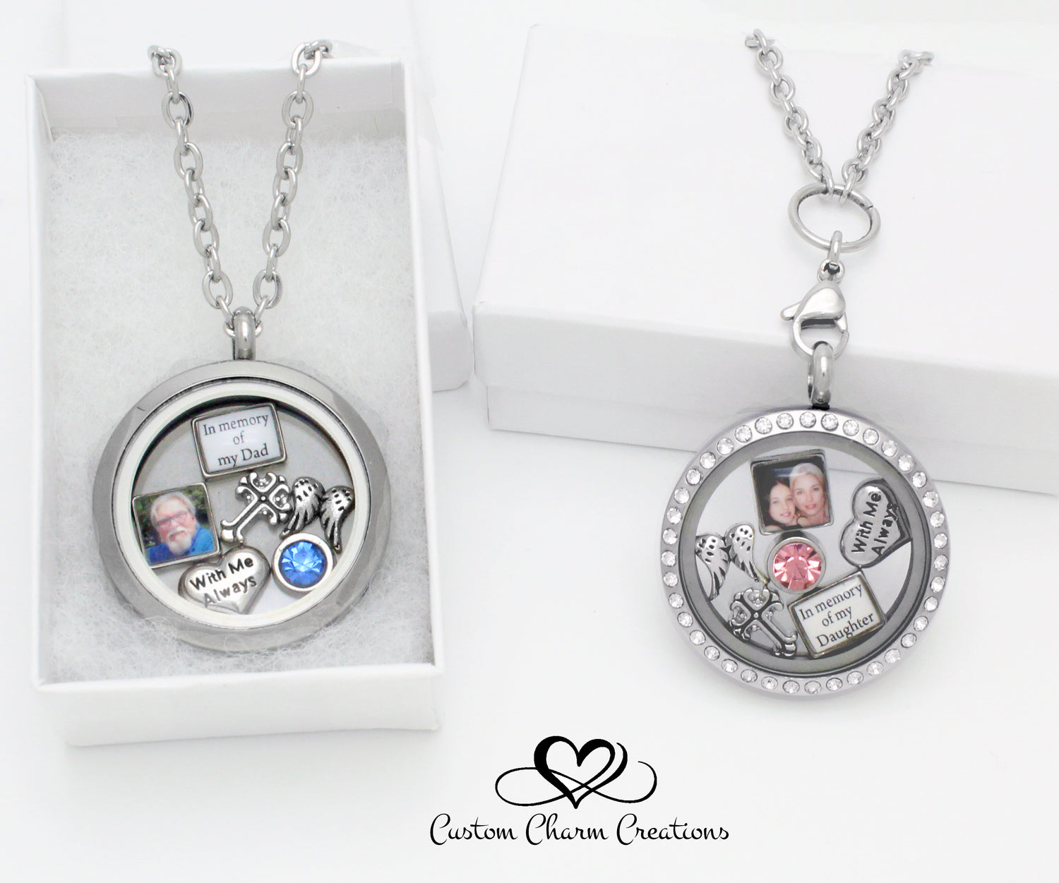 Grandma Necklace Gift for Mom Floating Charm Locket Pendant Necklace |  Unique Original Charms Personalized Birthstone Necklace - Walmart.com